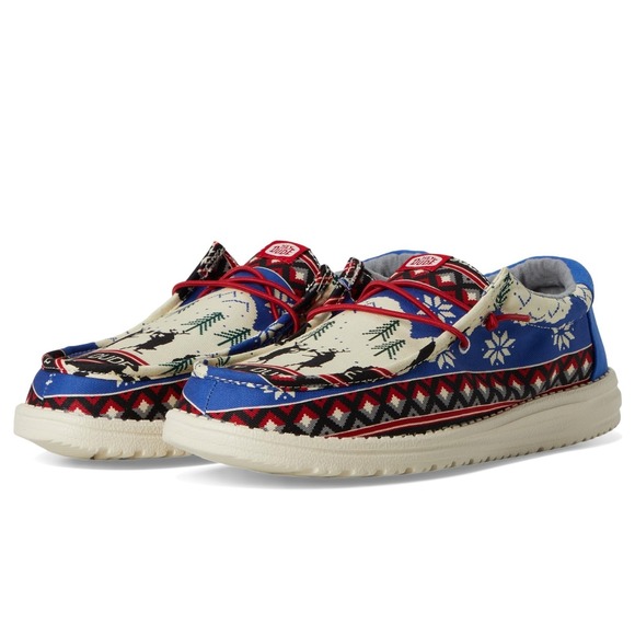 Hey Dude Wally Holiday‎ Cheers White/Multi Shoes Men's Size 11